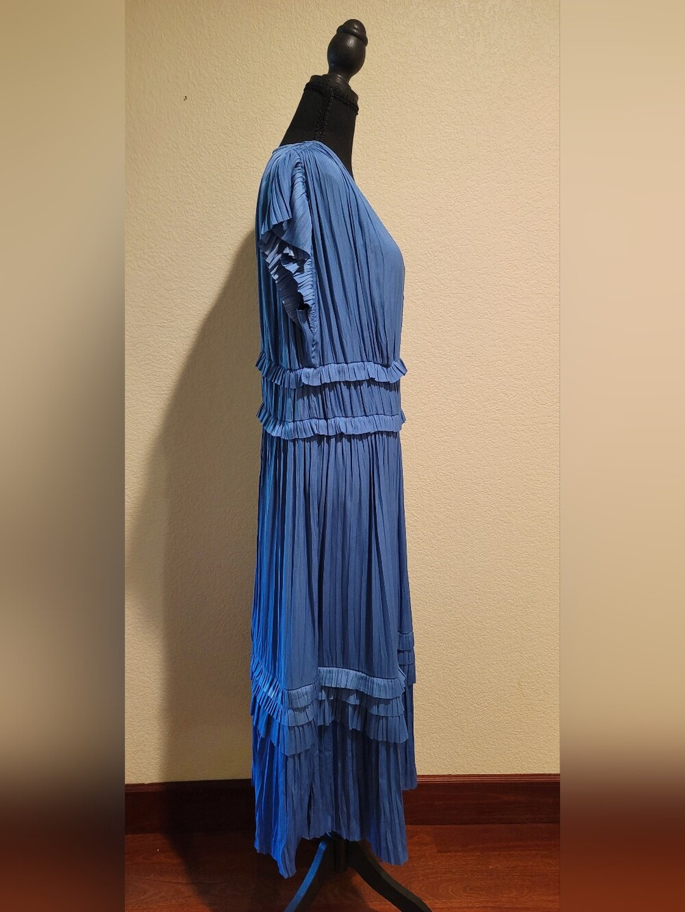 Current Air Blue Pleated Midi Dress - Picture 2 of 5